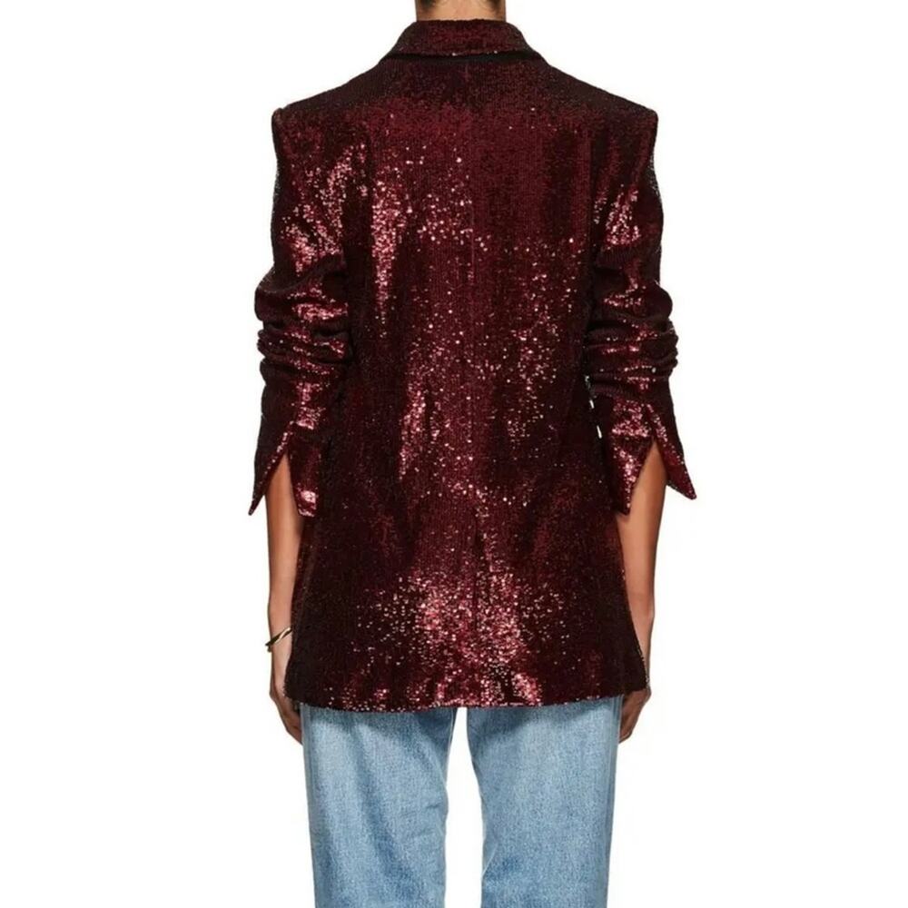 A.L.C. Open Front Sequin Blazer Red - image 4